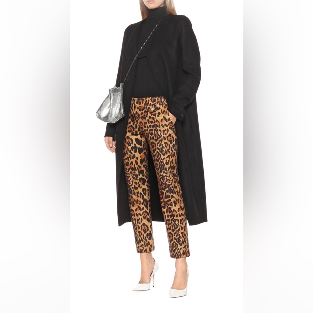 Paco Rabanne Leopard Print Wool Blend Pants